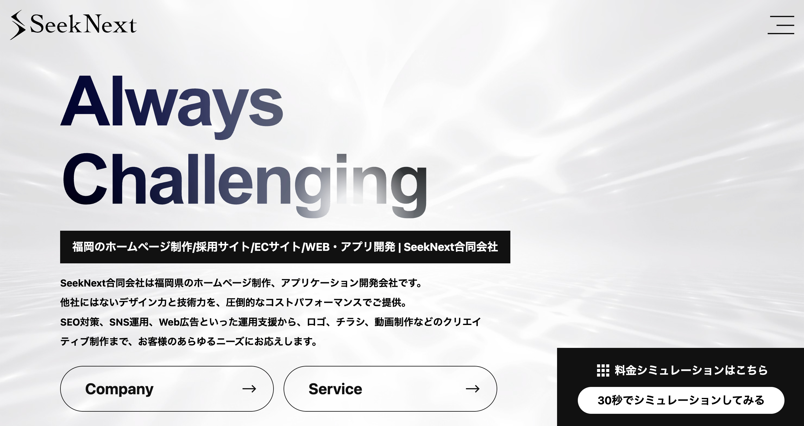 SeekNext合同会社のホームページ
