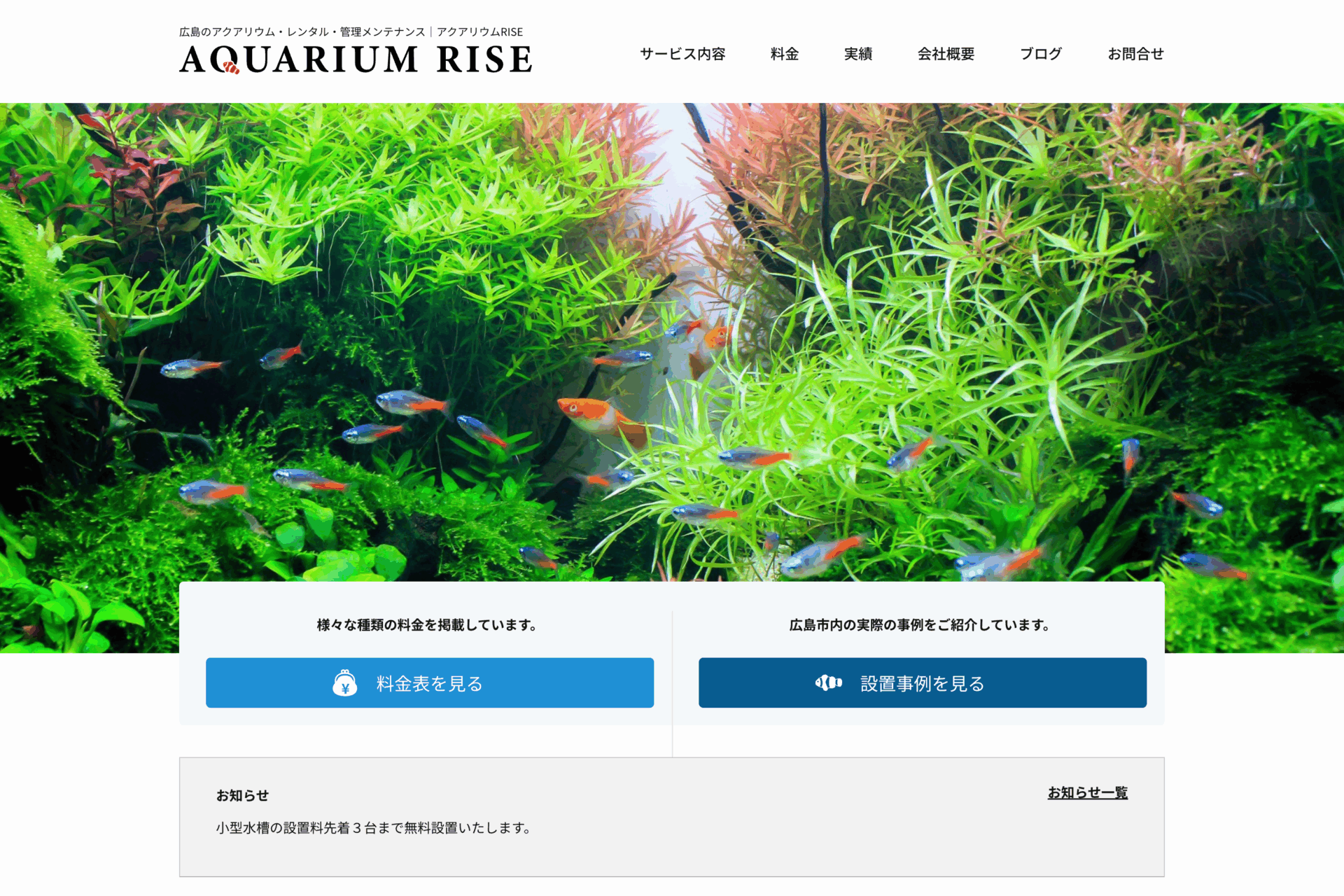 熱帯魚水槽管理サービス