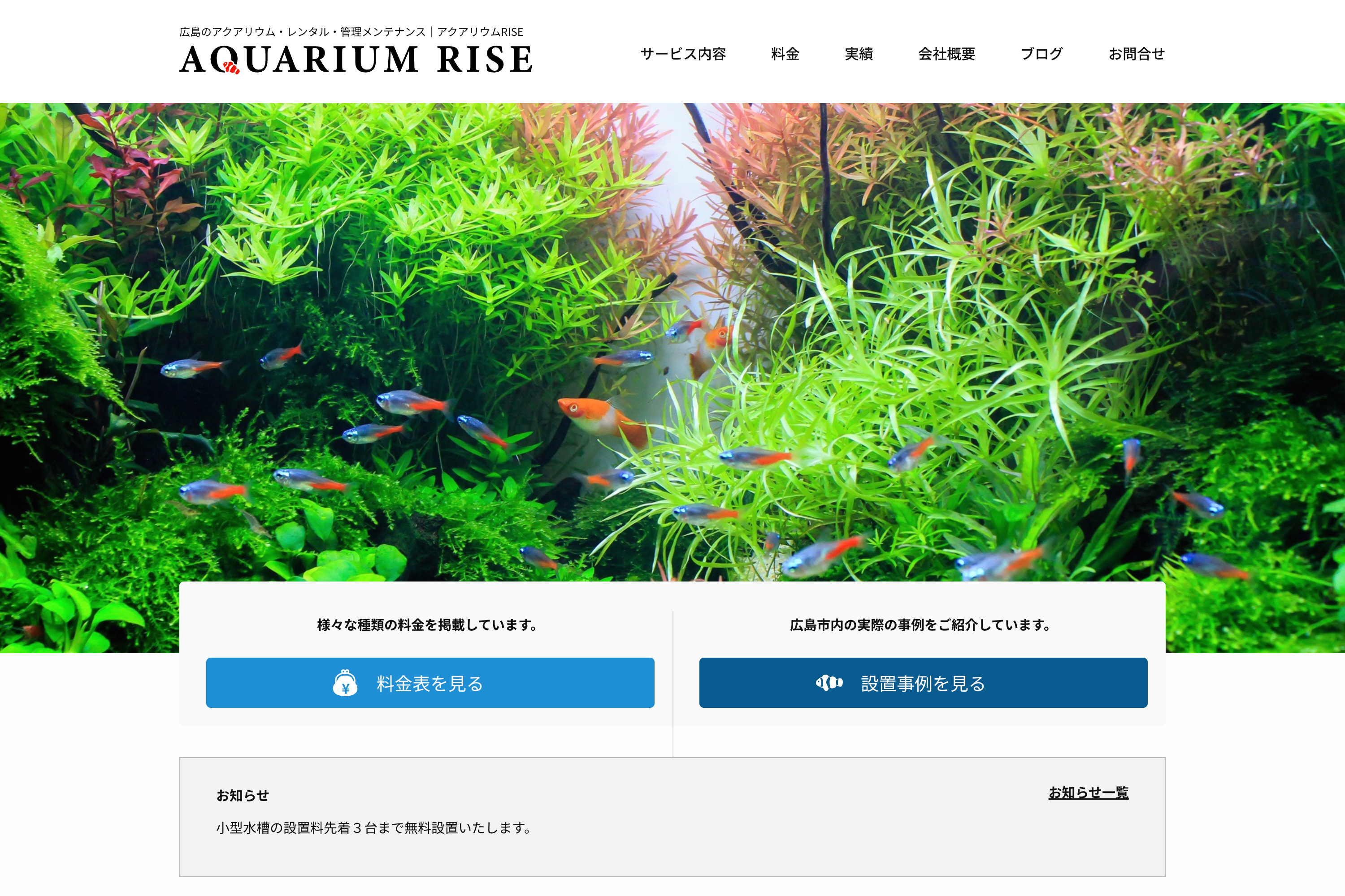 熱帯魚水槽管理サービス